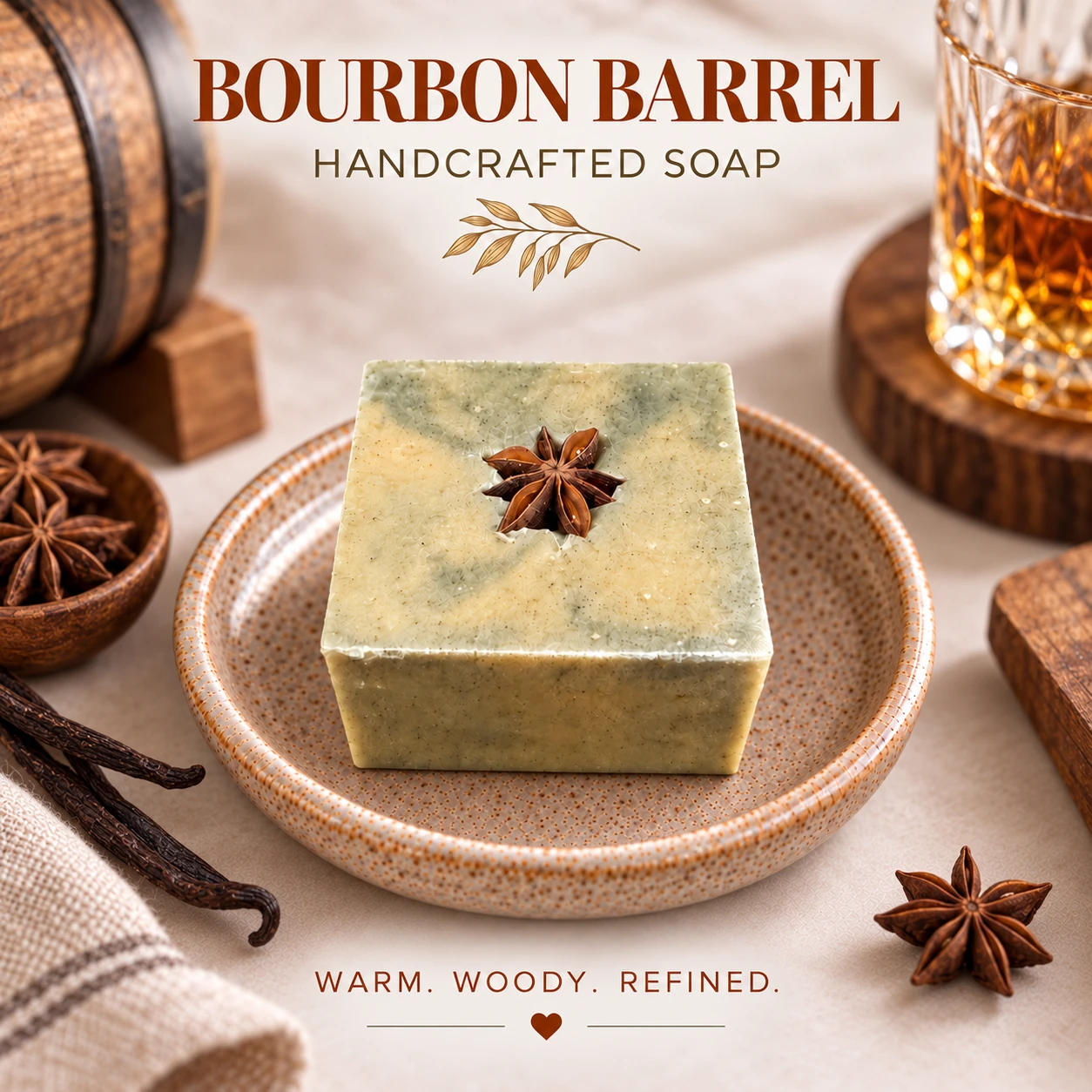 Bourbon Barrel handcrafted soap