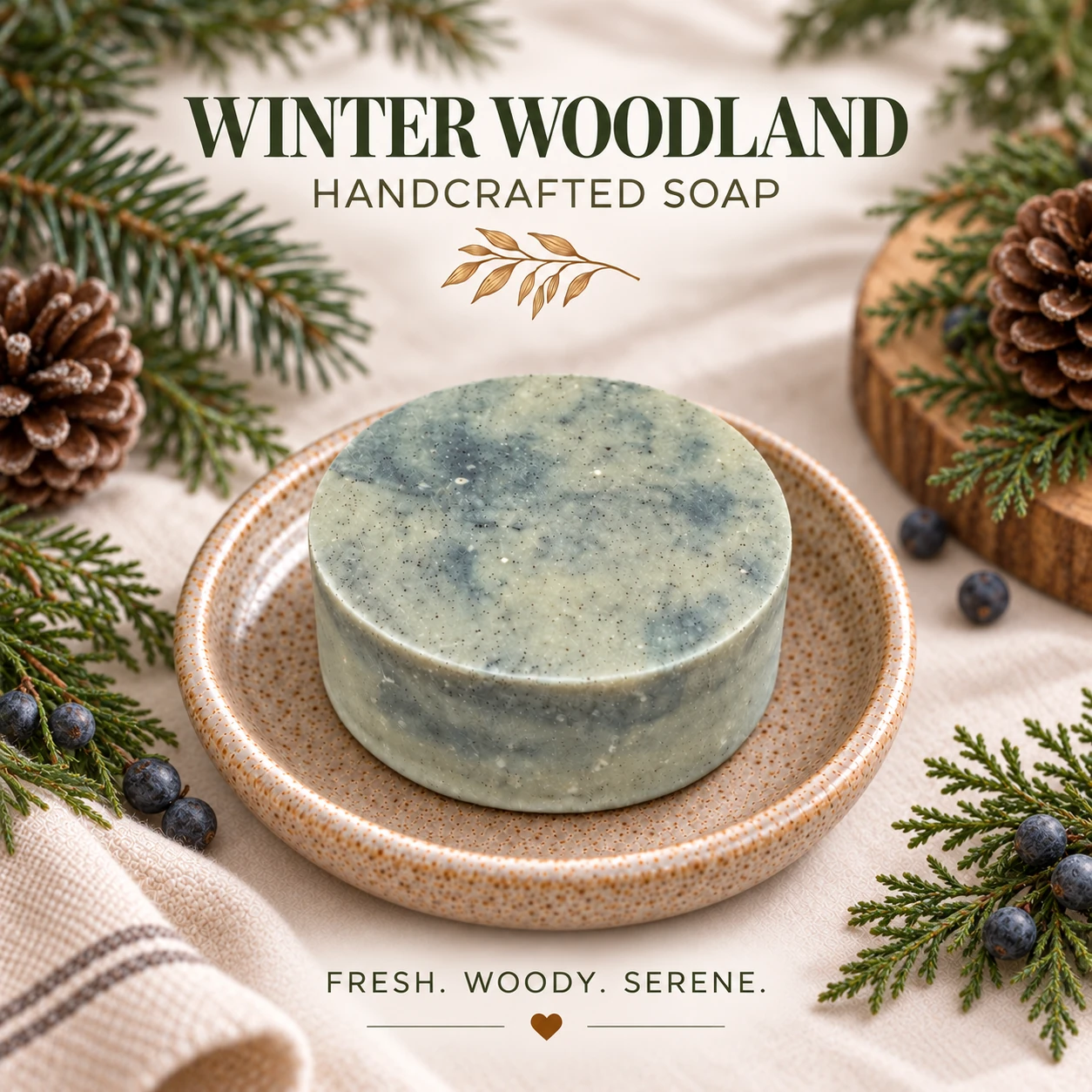 Winter Woodland handcrafted soap